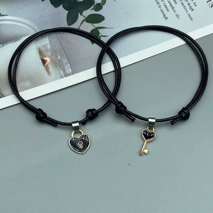 Couple Bracelet Fashion Women Men Adjustable Rope Bracelets 2 PCS Black Hand Jewelry for Friend Wholesale