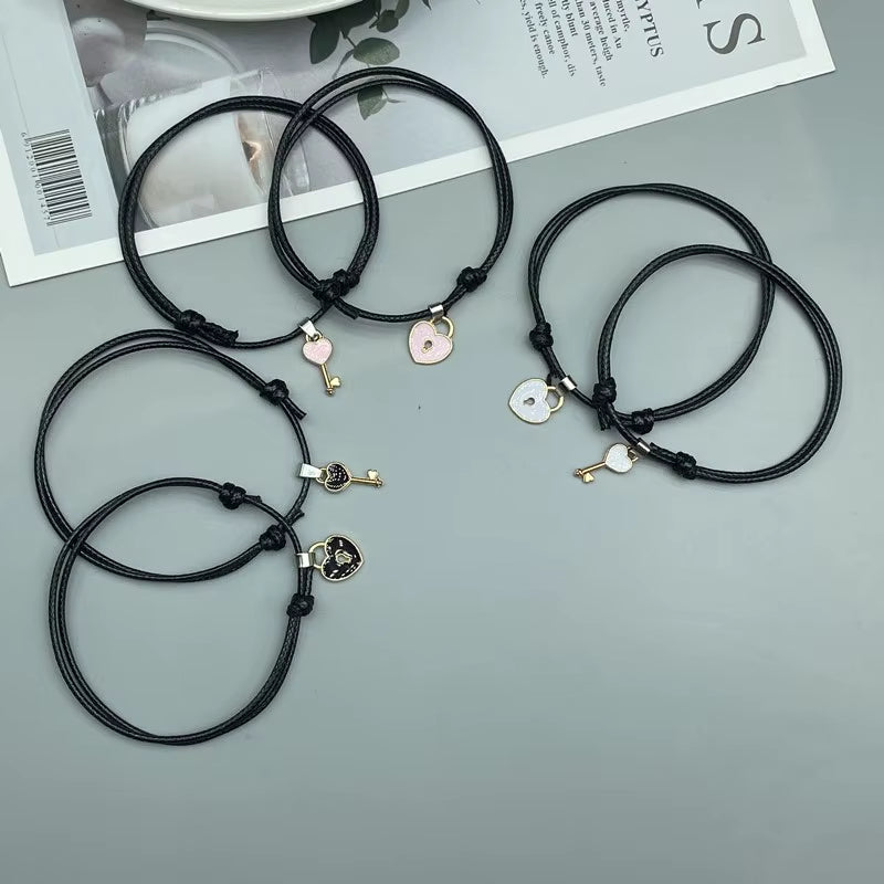 Couple Bracelet Fashion Women Men Adjustable Rope Bracelets 2 PCS Black Hand Jewelry for Friend Wholesale