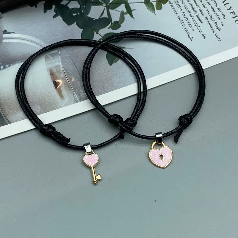 Couple Bracelet Fashion Women Men Adjustable Rope Bracelets 2 PCS Black Hand Jewelry for Friend Wholesale