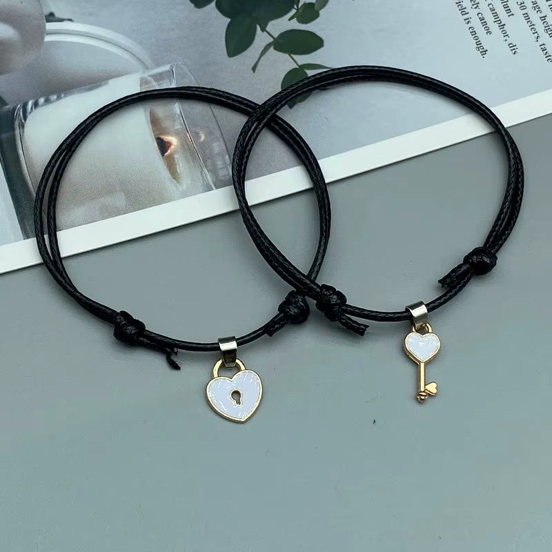 Couple Bracelet Fashion Women Men Adjustable Rope Bracelets 2 PCS Black Hand Jewelry for Friend Wholesale